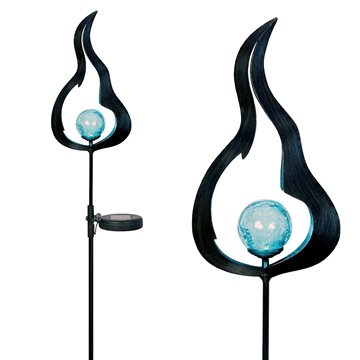 Dekorativ skulpturel solcellelampe - Flammen blå GL1008EZ